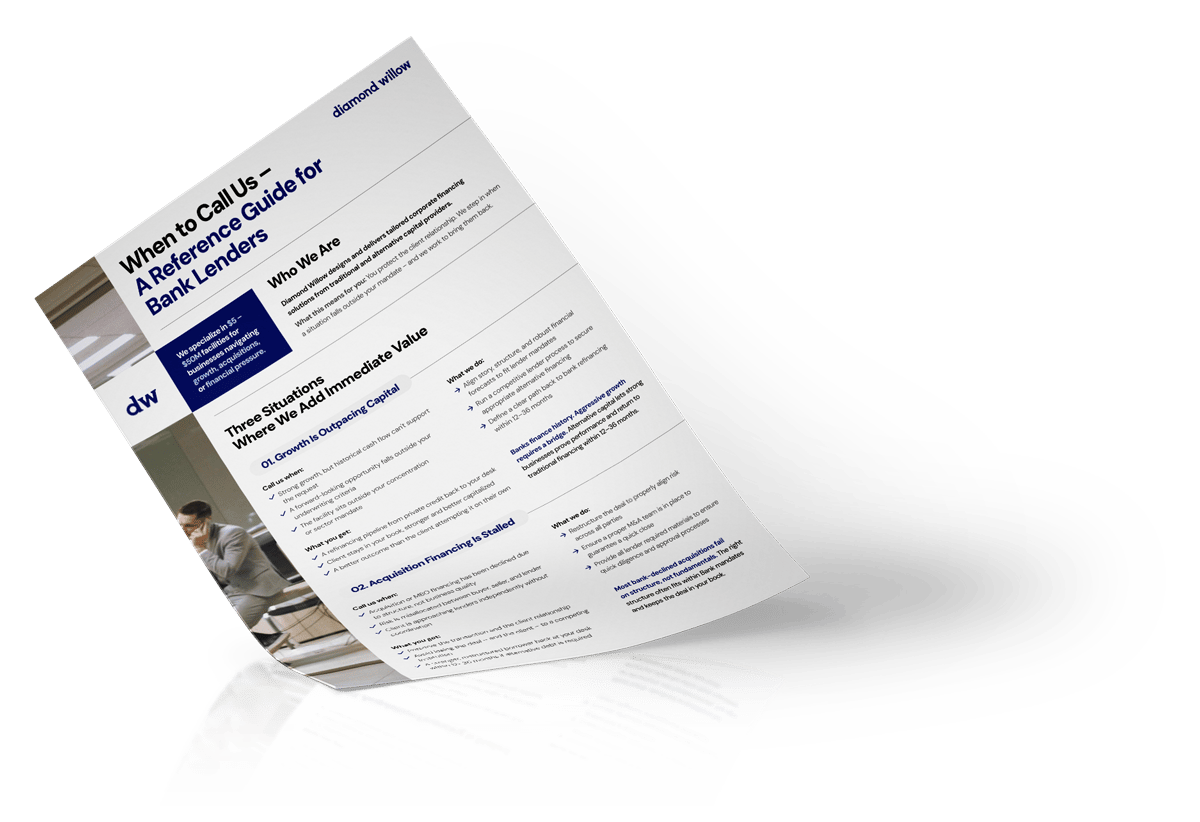 When to Call Us-A Reference Guide for Bank Lenders